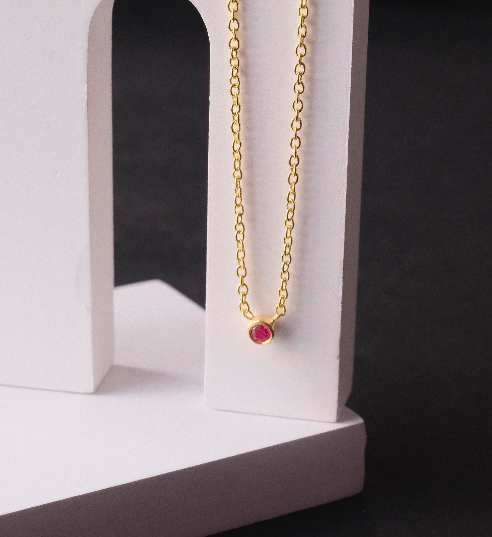 Ruby Solitaire Necklace