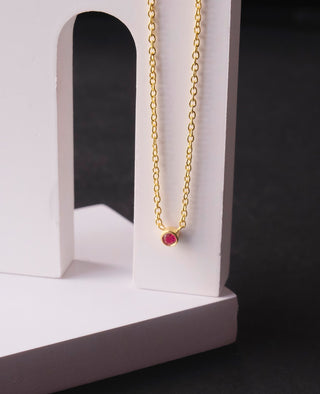 Ruby Solitaire Necklace