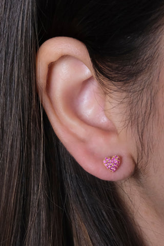 Ruby Heart Studs