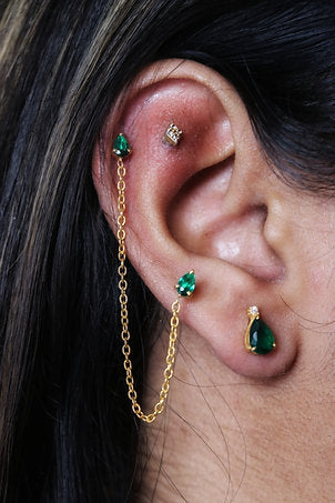 Emerald Drop Studs