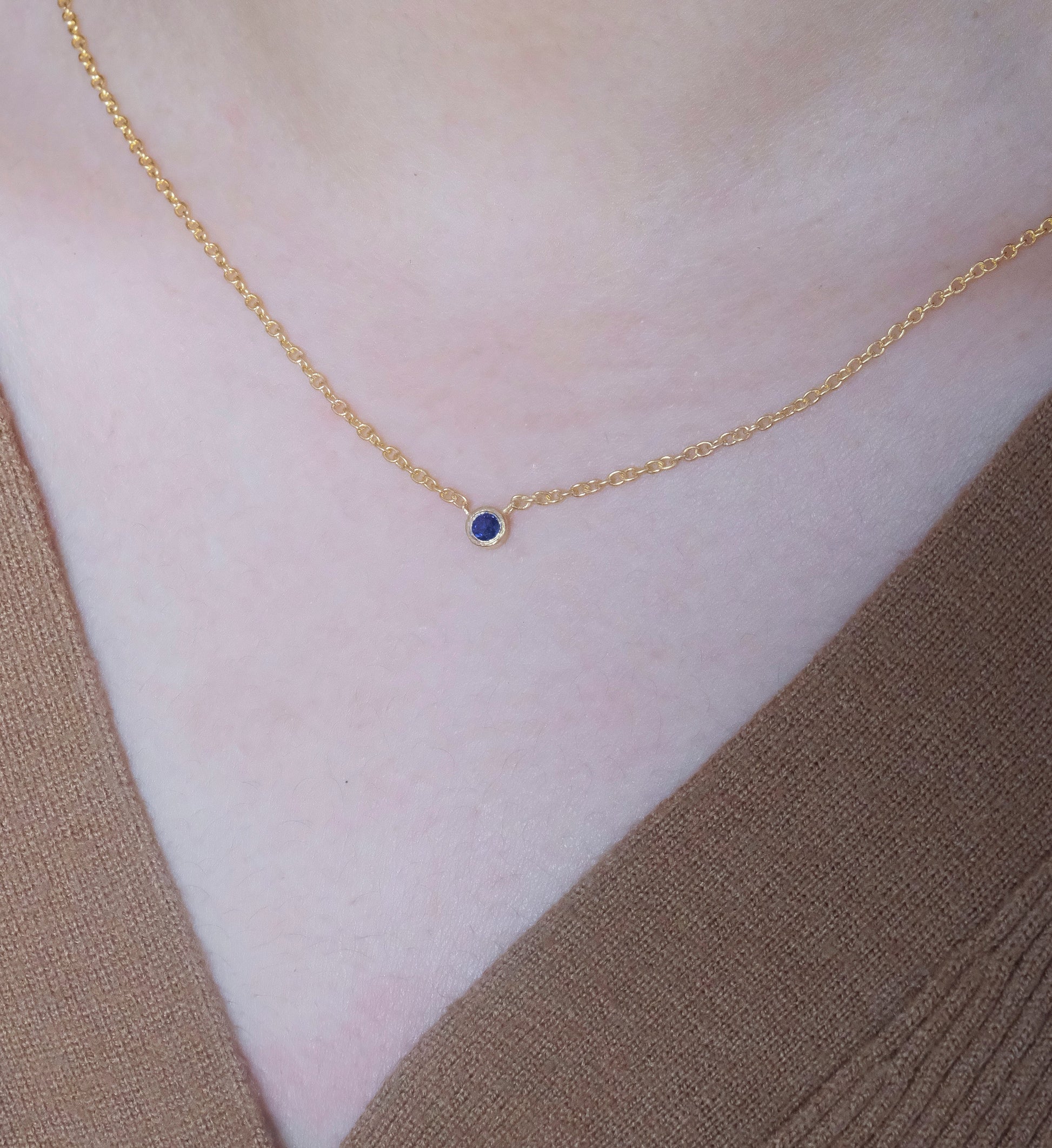 Sapphire Solitaire Necklace