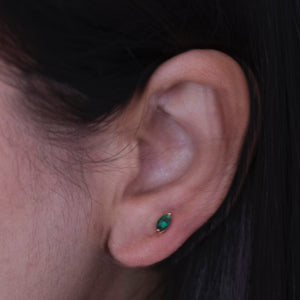 Emerald Marquise Studs