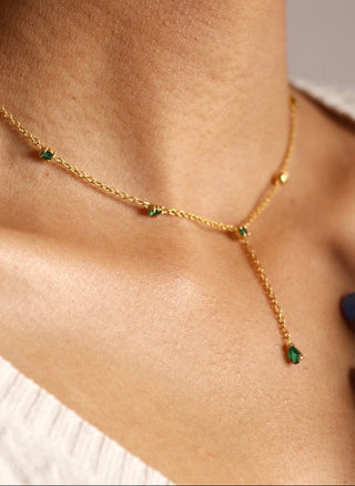 Emerald Lariat Necklace