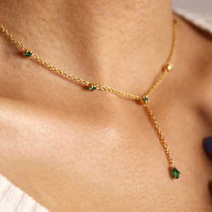 Emerald Lariat Necklace