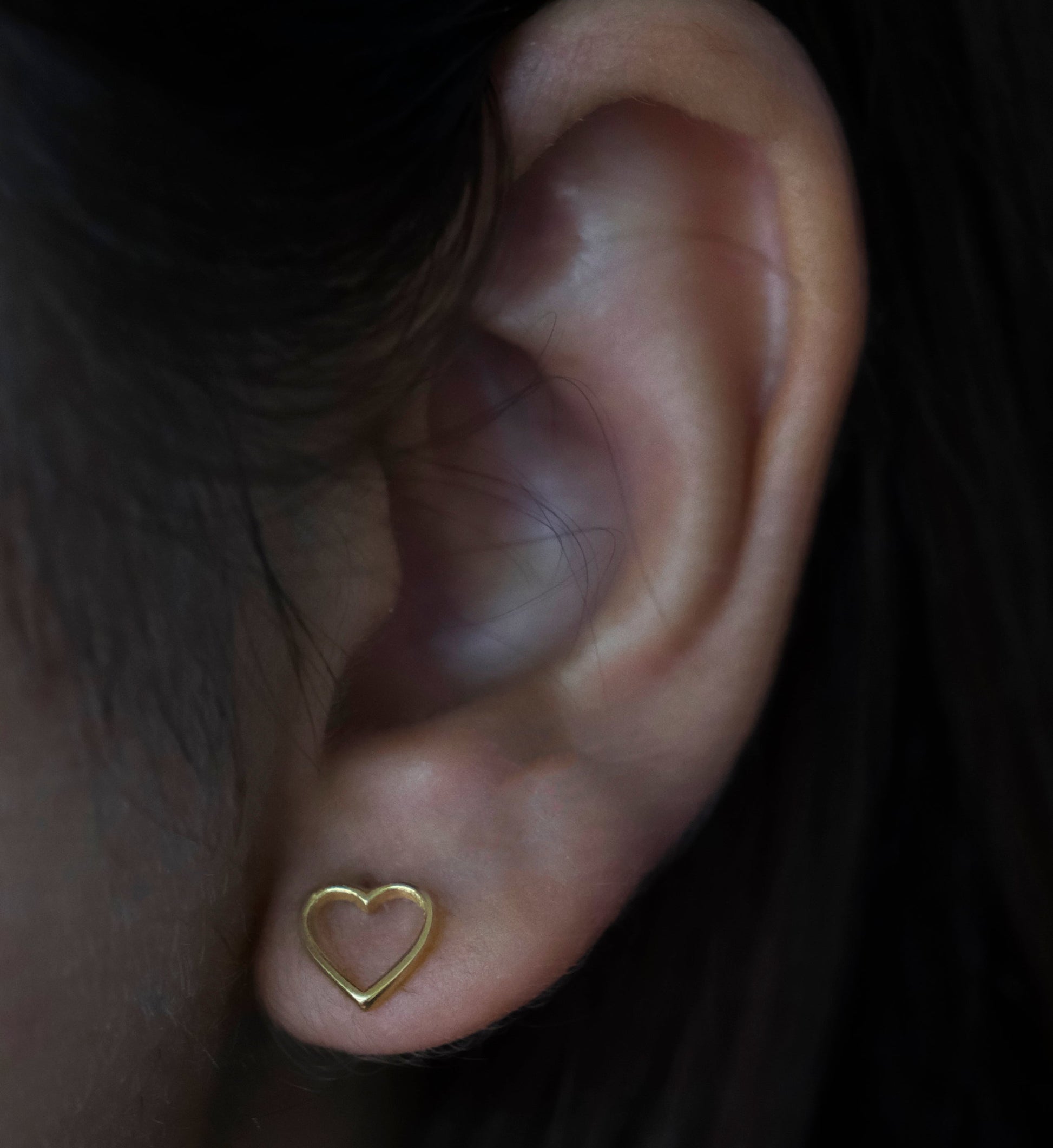 Gold Heart Studs