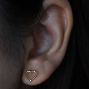 Gold Heart Studs