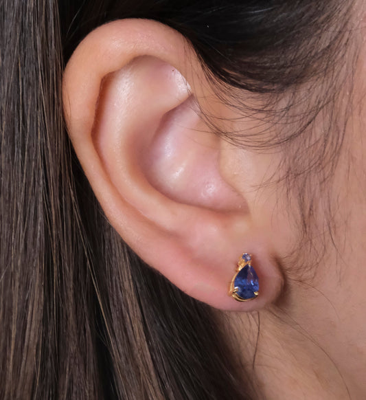 Sapphire Drop Studs