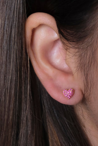 Ruby Heart Studs