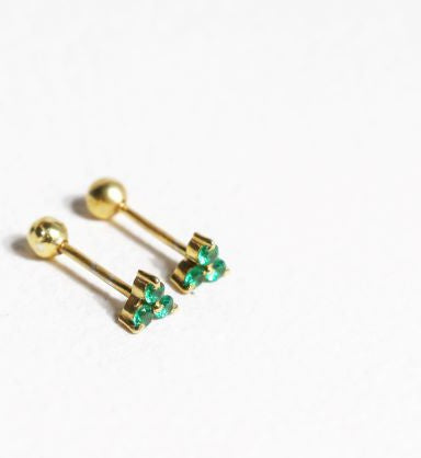 Emerald Trio Studs