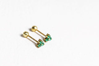 Emerald Trio Studs