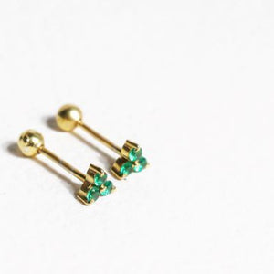 Emerald Trio Studs