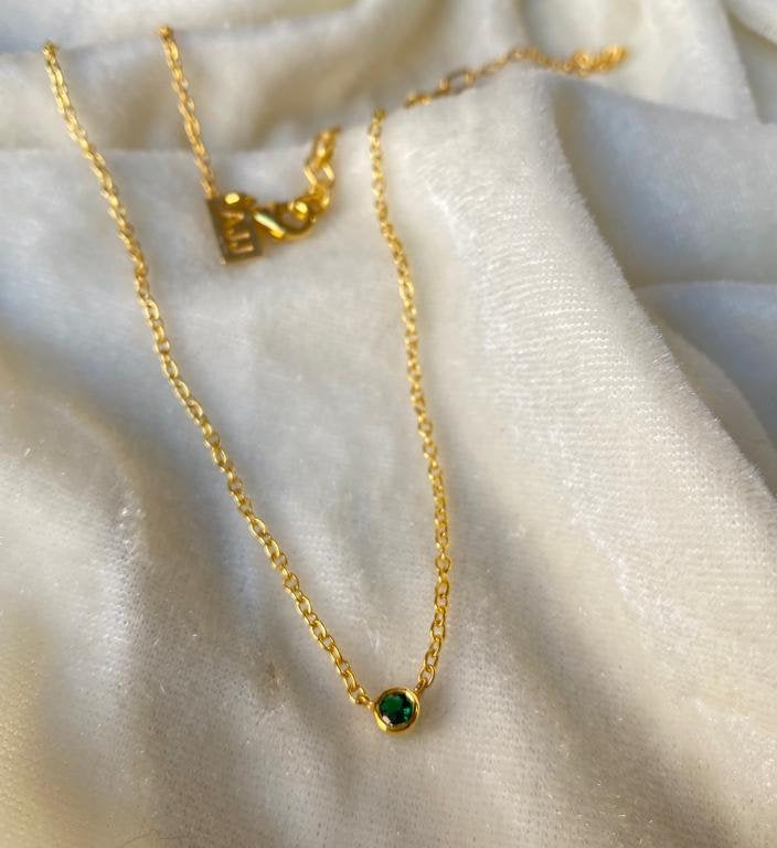 Emerald Solitaire Necklace