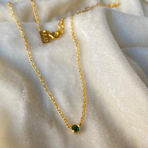 Emerald Solitaire Necklace