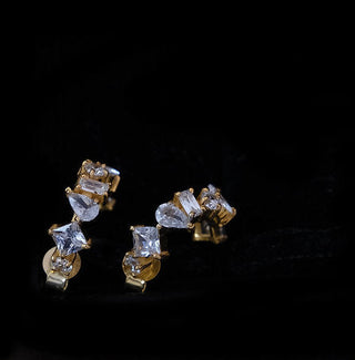 Multi Shape CZ Hoops Earring