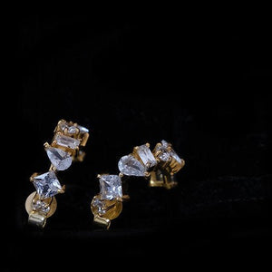 Multi Shape CZ Hoops Earring