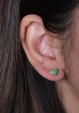 Emerald Heart Studs