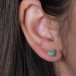 Emerald Heart Studs