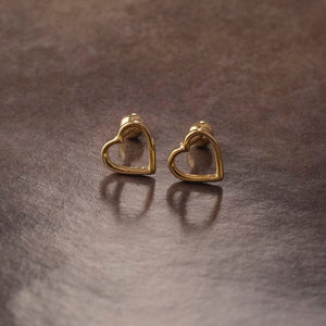 Gold Heart Studs