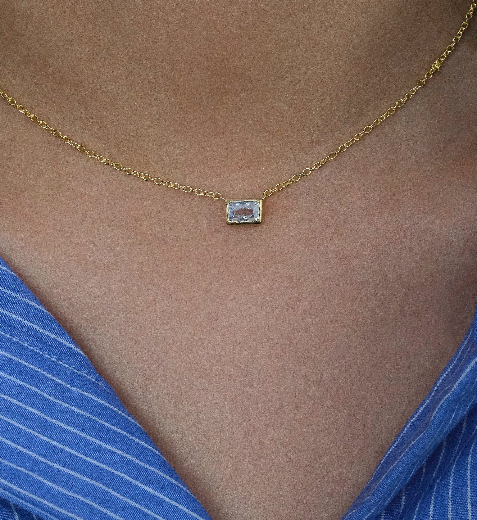 Rectangular Diamond Necklace