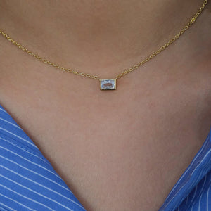 Rectangular Diamond Necklace