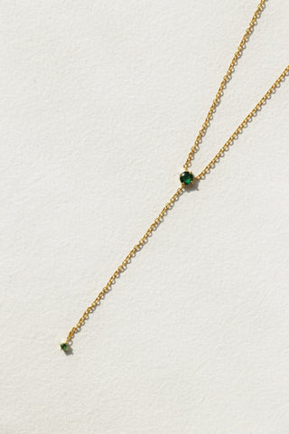 Emerald Drop Lariat Necklace