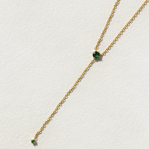 Emerald Drop Lariat Necklace