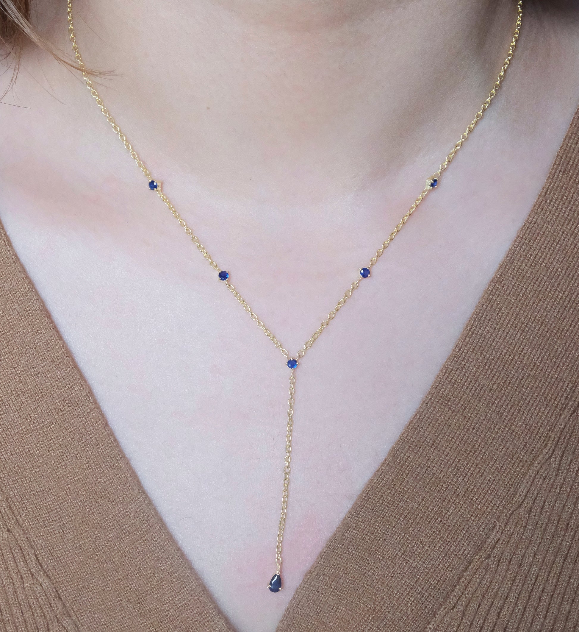 Sapphire Lariat Necklace