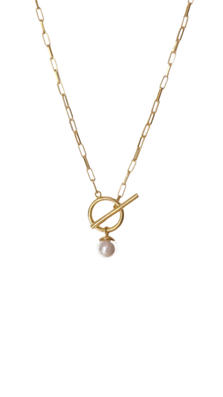 Open Lock Pearl Necklace