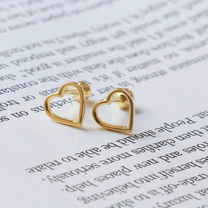 Gold Heart Studs