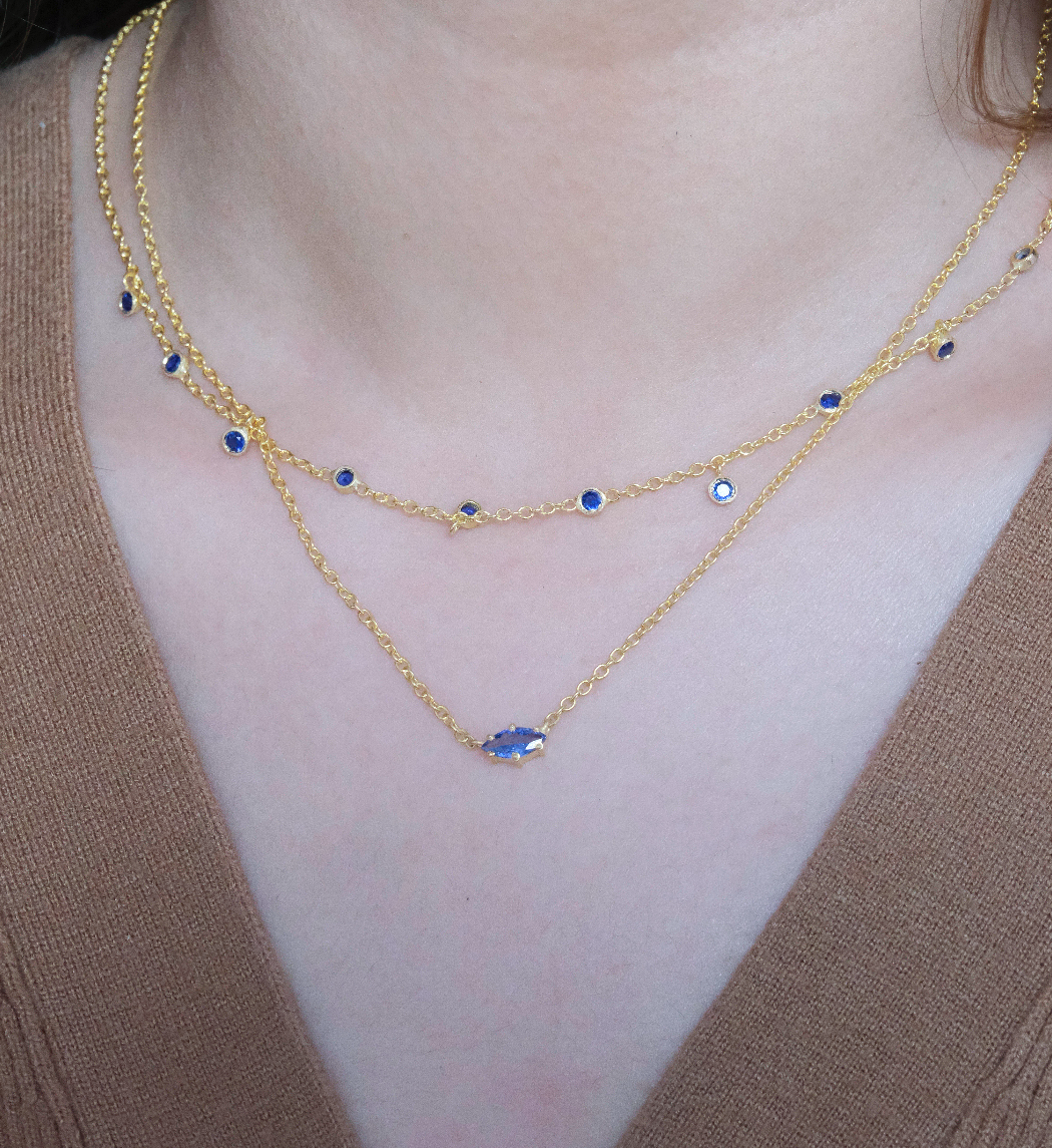 Sapphire Drop Necklace