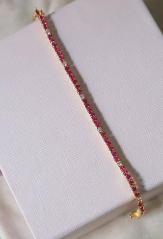 Ruby Diamond Tennis Bracelet