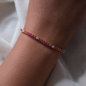 Ruby Diamond Tennis Bracelet