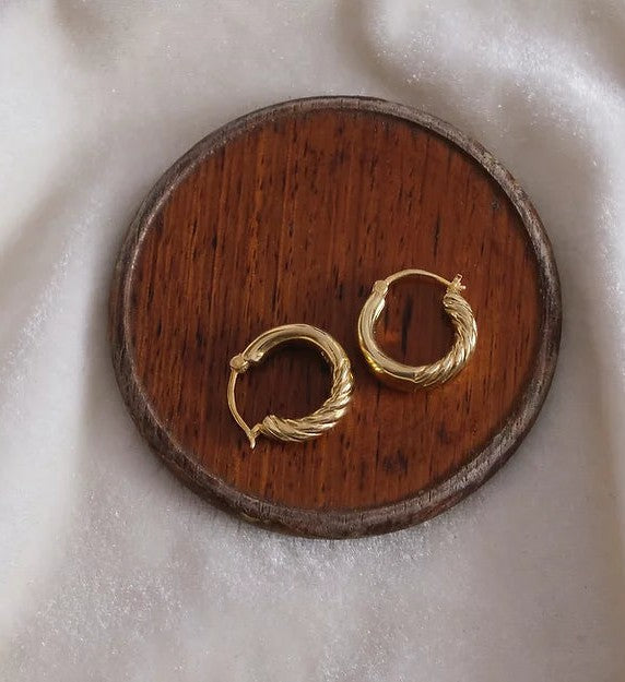 Chunky Half Twist Hoops Earring