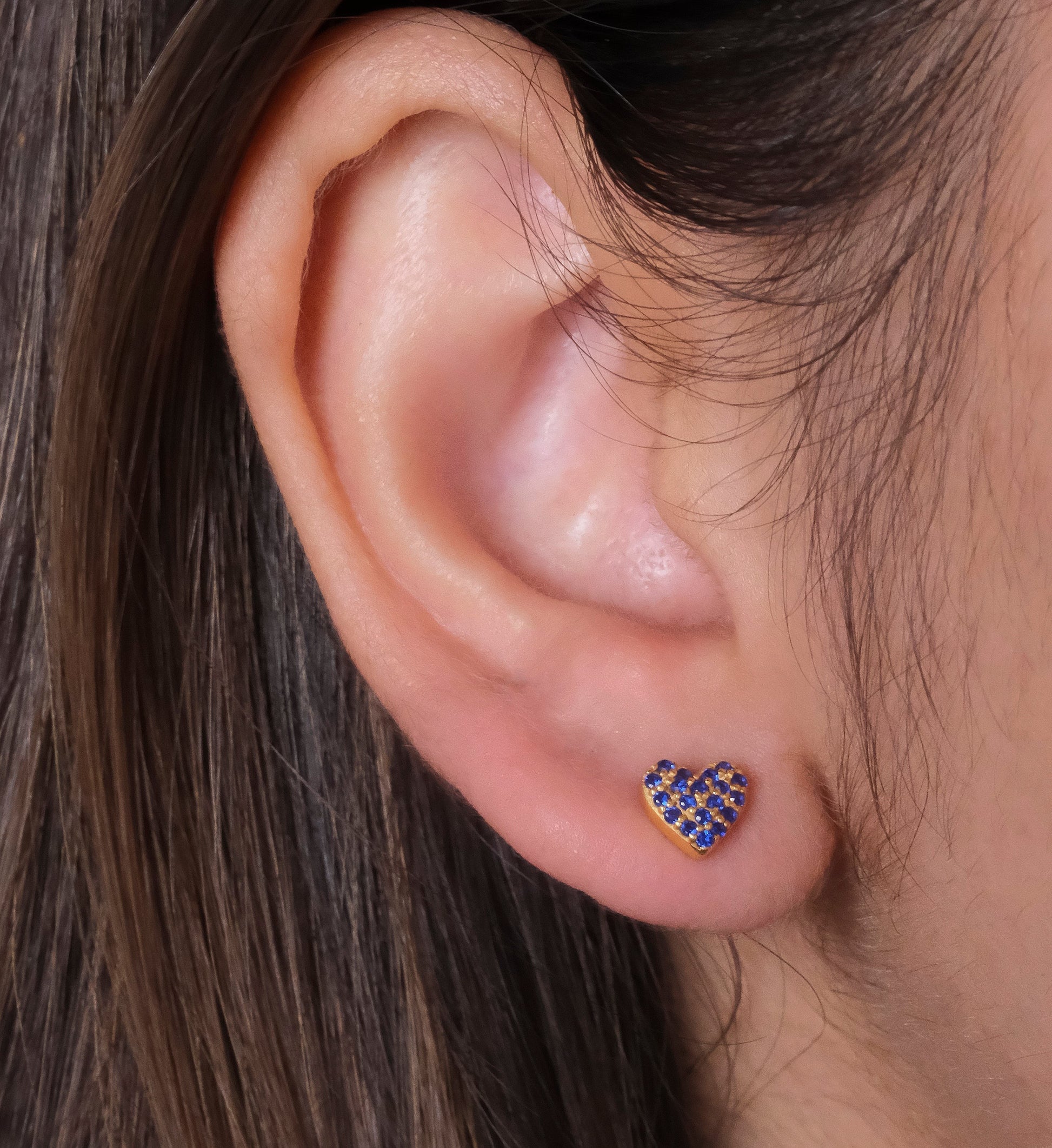 Sapphire Heart Studs