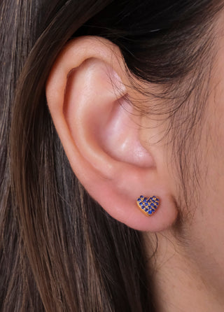 Sapphire Heart Studs