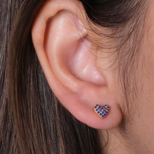 Sapphire Heart Studs