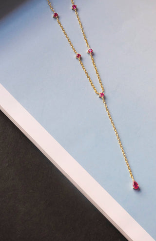 Ruby Lariat Necklace