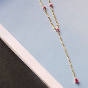 Ruby Lariat Necklace