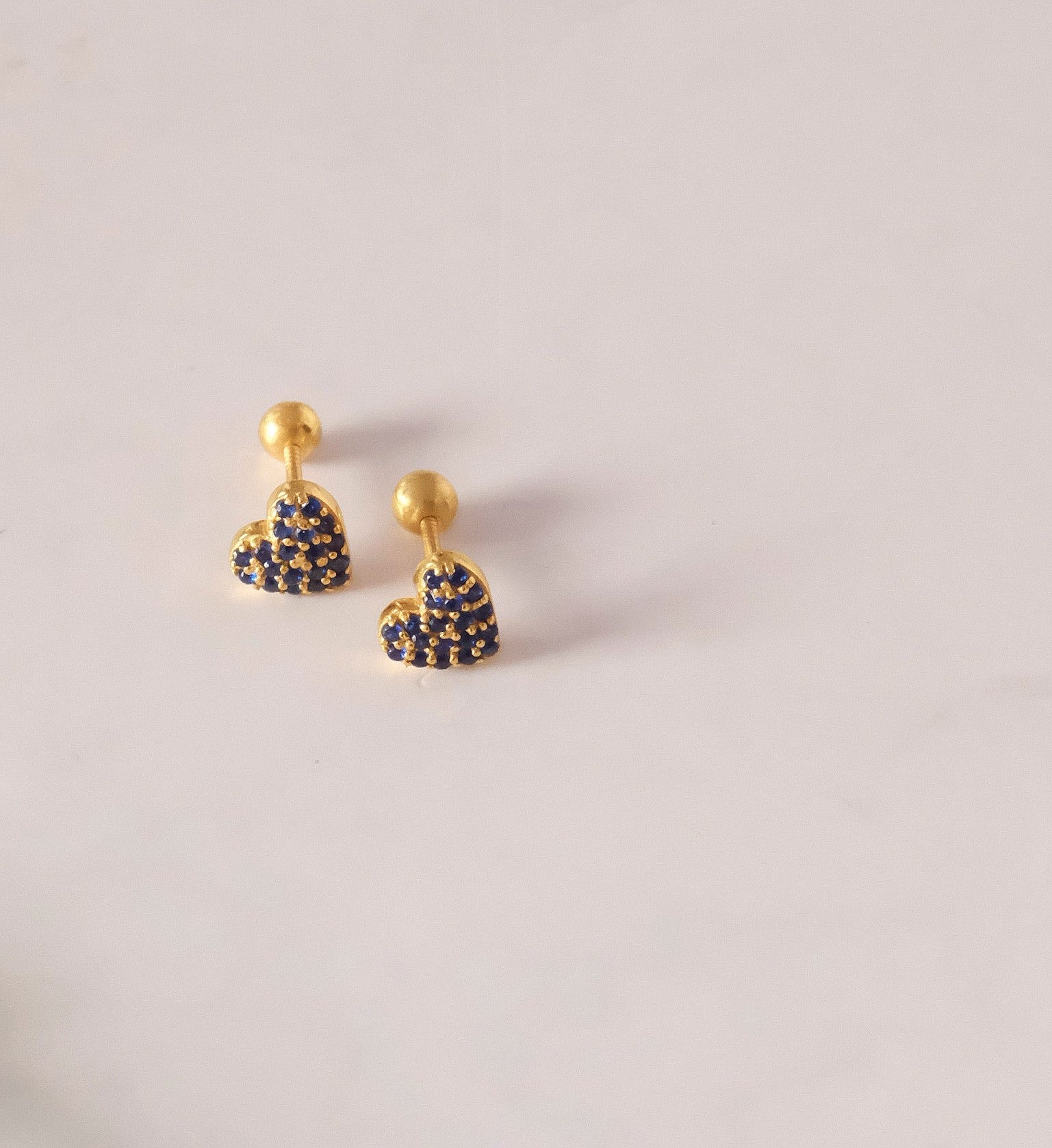 Sapphire Heart Studs