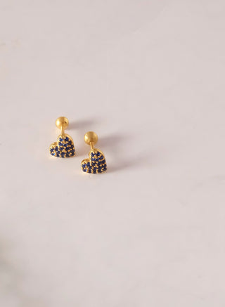 Sapphire Heart Studs