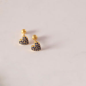 Sapphire Heart Studs