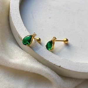 Emerald Drop Studs