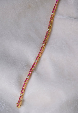 Ruby Diamond Tennis Bracelet