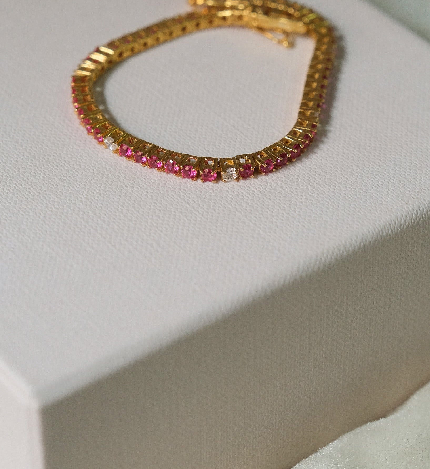 Ruby Diamond Tennis Bracelet