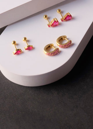 Ruby Drop Studs