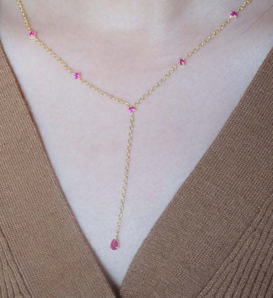 Ruby Lariat Necklace