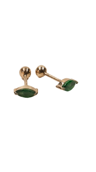 Emerald Marquise Studs