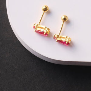 Ruby Drop Studs