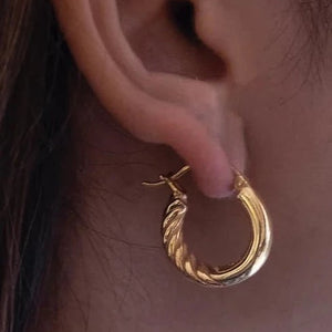 Chunky Half Twist Hoops Earring