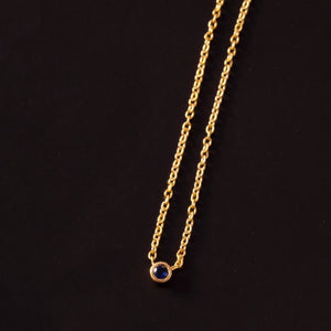 Sapphire Solitaire Necklace